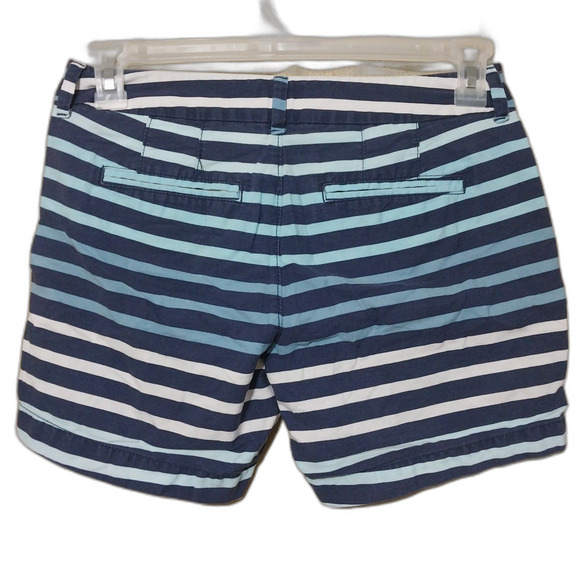 Old Navy shorts Womens 4 blue white ombre striped Patterned Twill Beachy Coastal - Picture 3 of 8